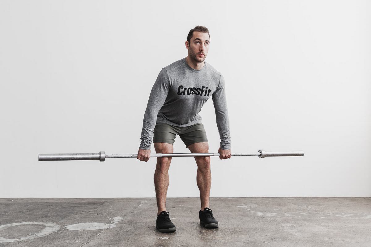 Nobull Crossfit® Men\'s Long Sleeves Grey | Australia (SZ9524)